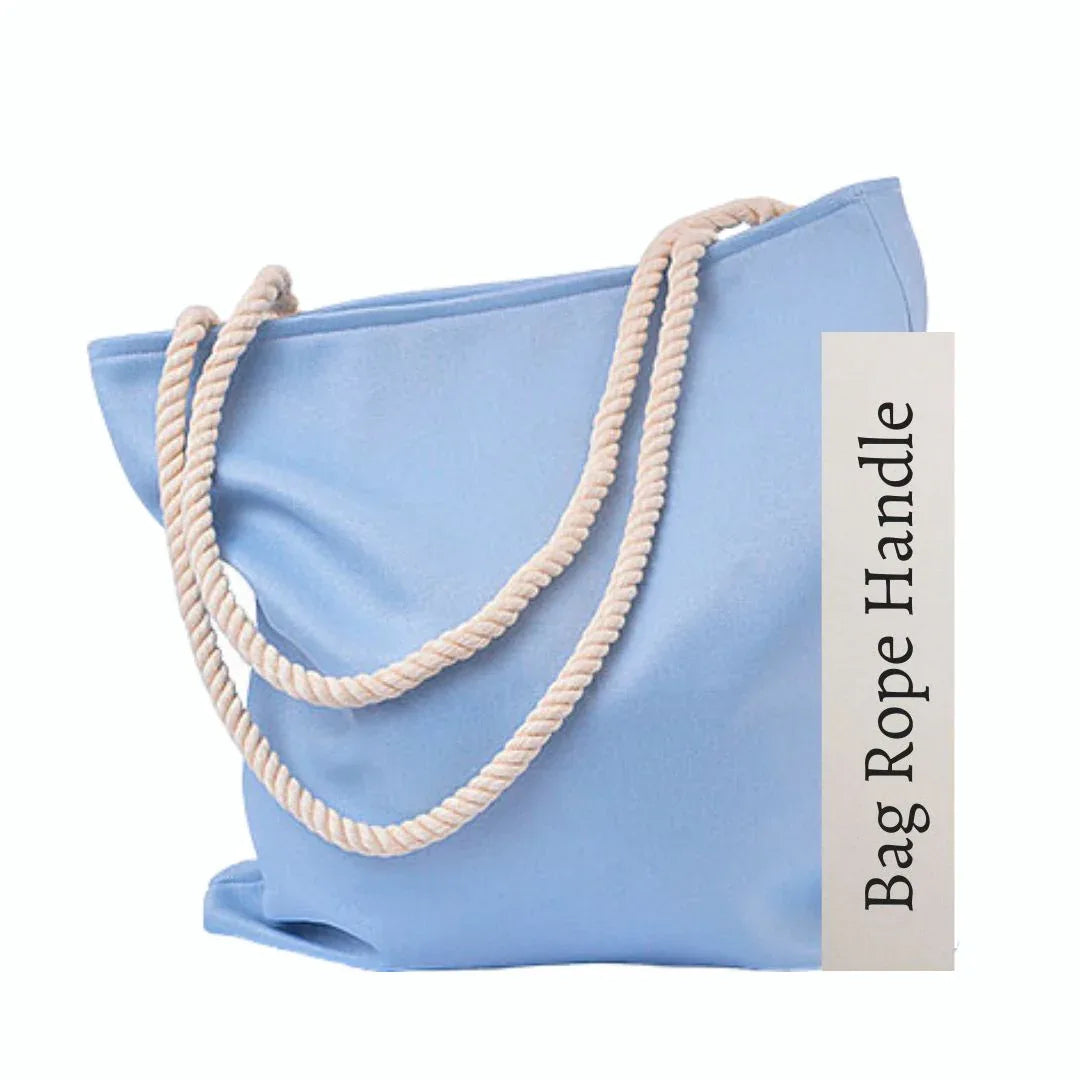 Stylish Light Blue Rope Handle Bag - African Pride Collection
