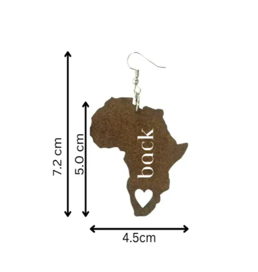 Africa Map Earrings - Abstract Fabric Inspired - African Pride Collection