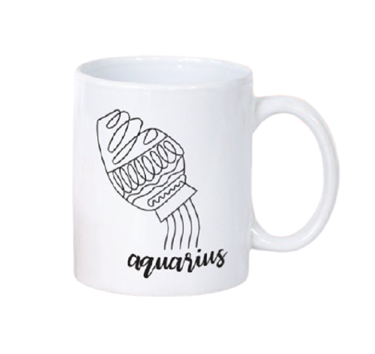 White Ceramic Mug - Zodiac Sign - 0.325 L