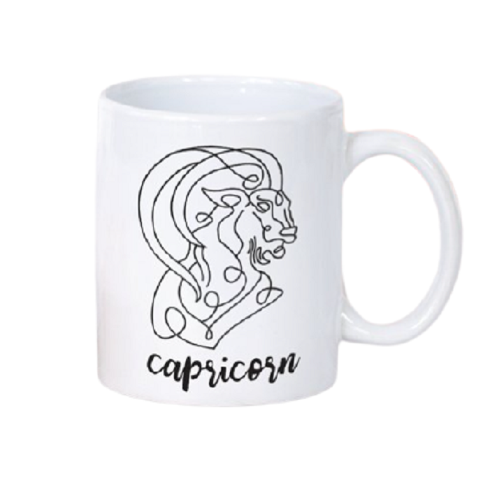 White Ceramic Mug - Zodiac Sign - 0.325 L