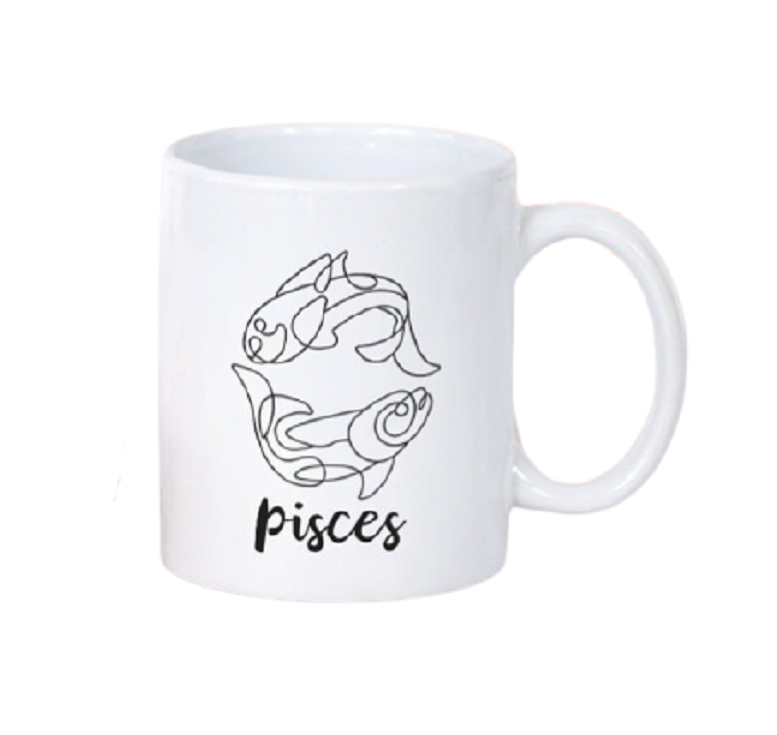 White Ceramic Mug - Zodiac Sign - 0.325 L