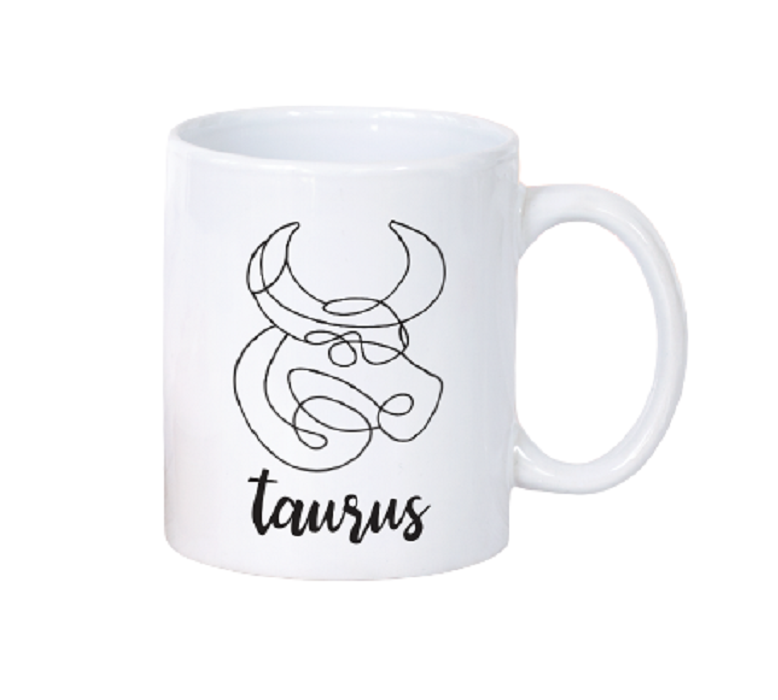 White Ceramic Mug - Zodiac Sign - 0.325 L