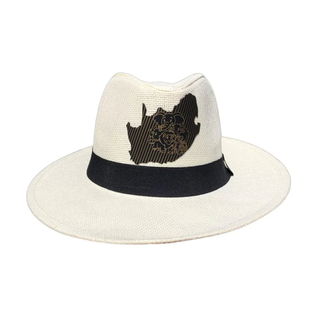 Panama Unisex Hat with the Big 5 engraved South African Map - African Pride Collection