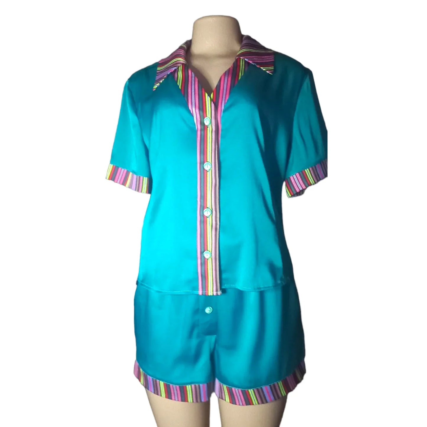 Mukololo Sleepwear Set - Turquoise - African Pride Collection