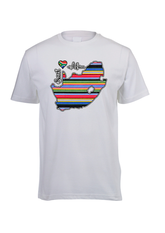 South Africa Map T-Shirts - Unisex - Venda Fabric-Inspired