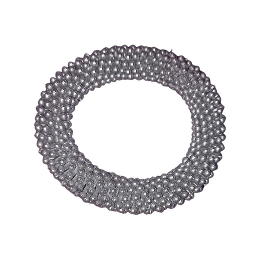 Venda Bangle - Handcrafted Plastic Beaded Tshikiripoto - Silver Grey