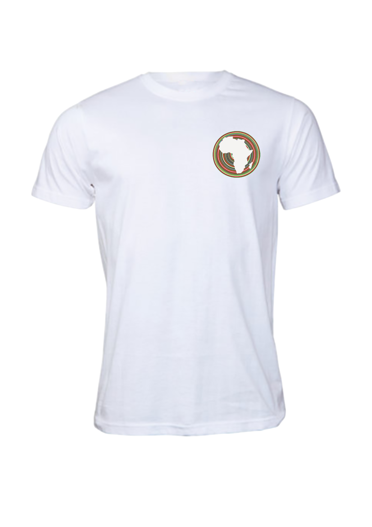 T-Shirt - Unisex - Pocket Africa Map & Circular Stripes
