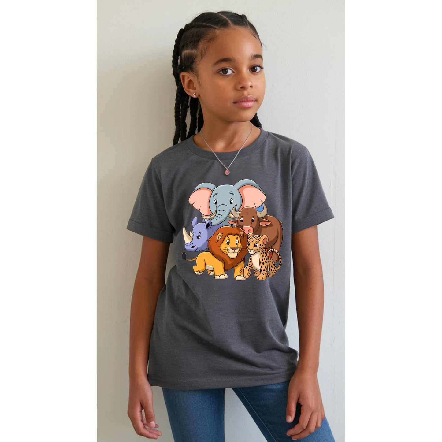 Unisex Big 5 Animal T-Shirt for Children - Vibrant Colours