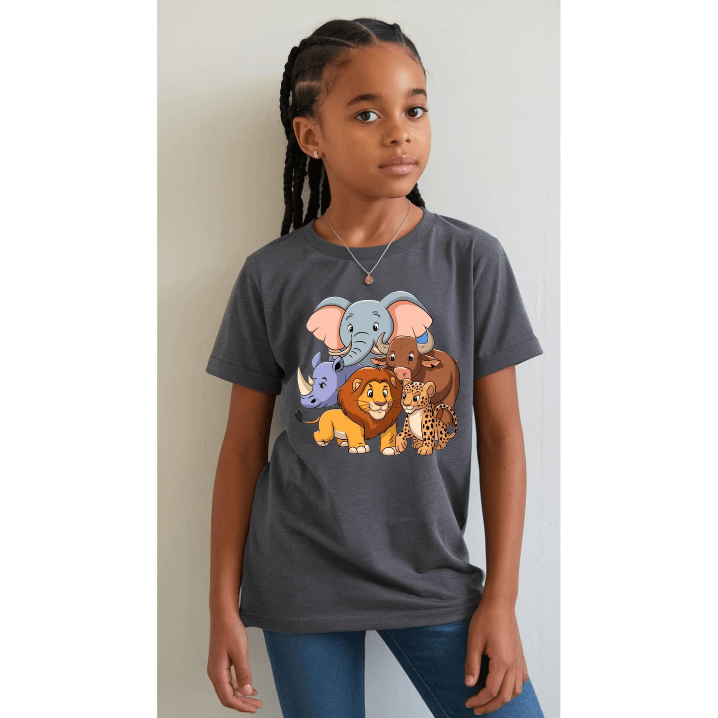 Unisex Big 5 Animal T-Shirt for Children - Vibrant Colours - African Pride Collection