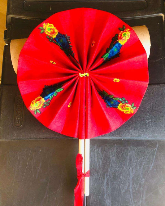 Vhutambo Handmade Foldable African Fabric Fan with Wooden Handles - African Pride Collection