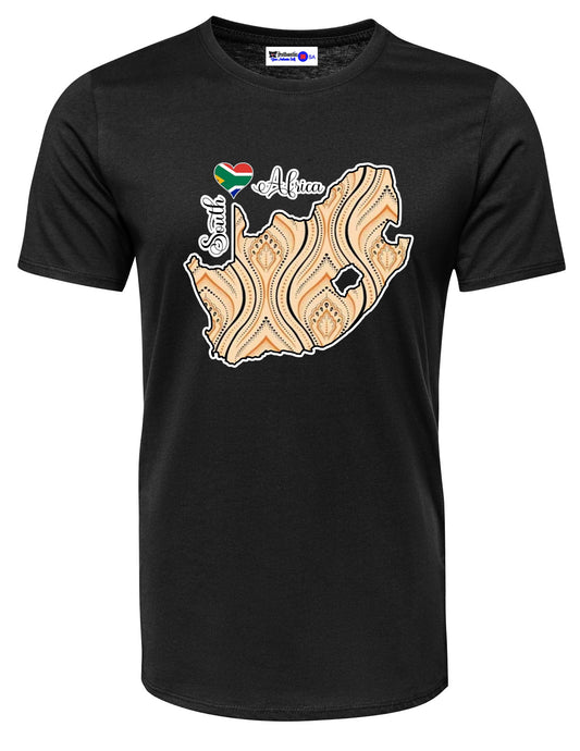 South Africa Map T-Shirts - Unisex - Shweshwe