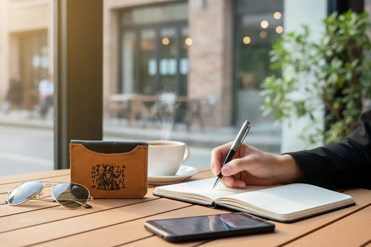 2-Card Leather Wallet – Big 5 Engraved African Design - African Pride Collection