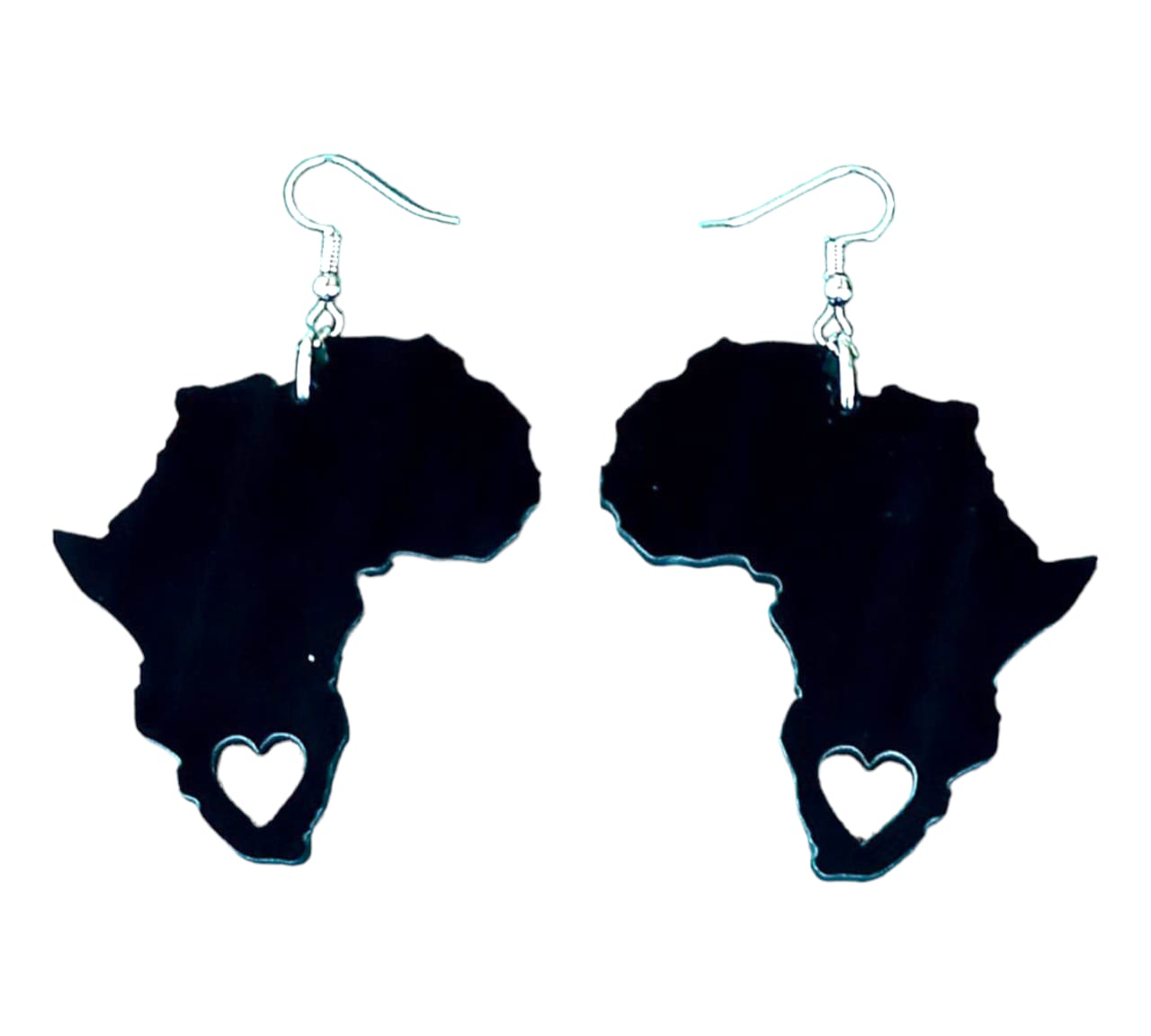 Africa Map Earrings - Solid Colours