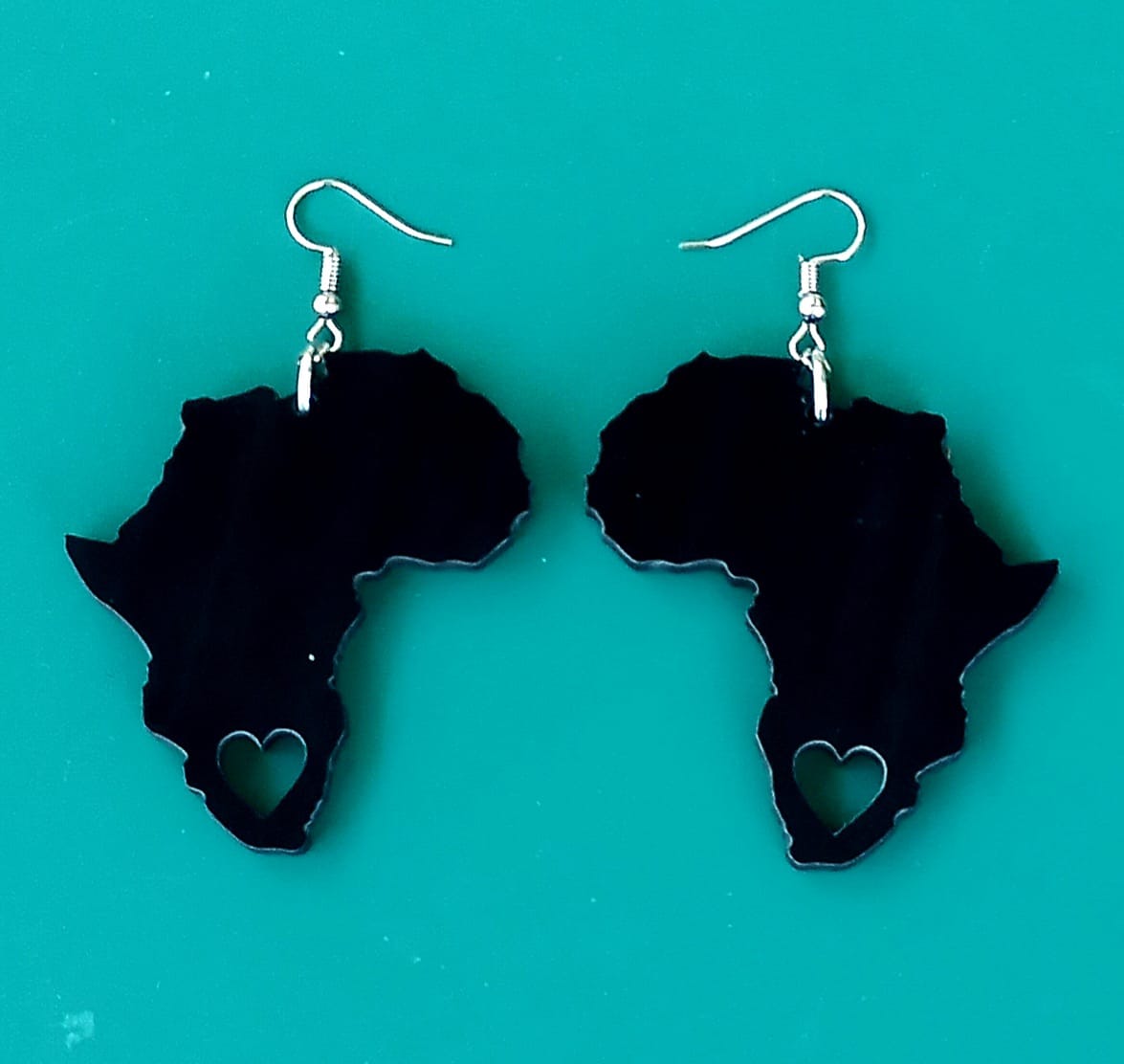 Africa Map Earrings - Solid Colours