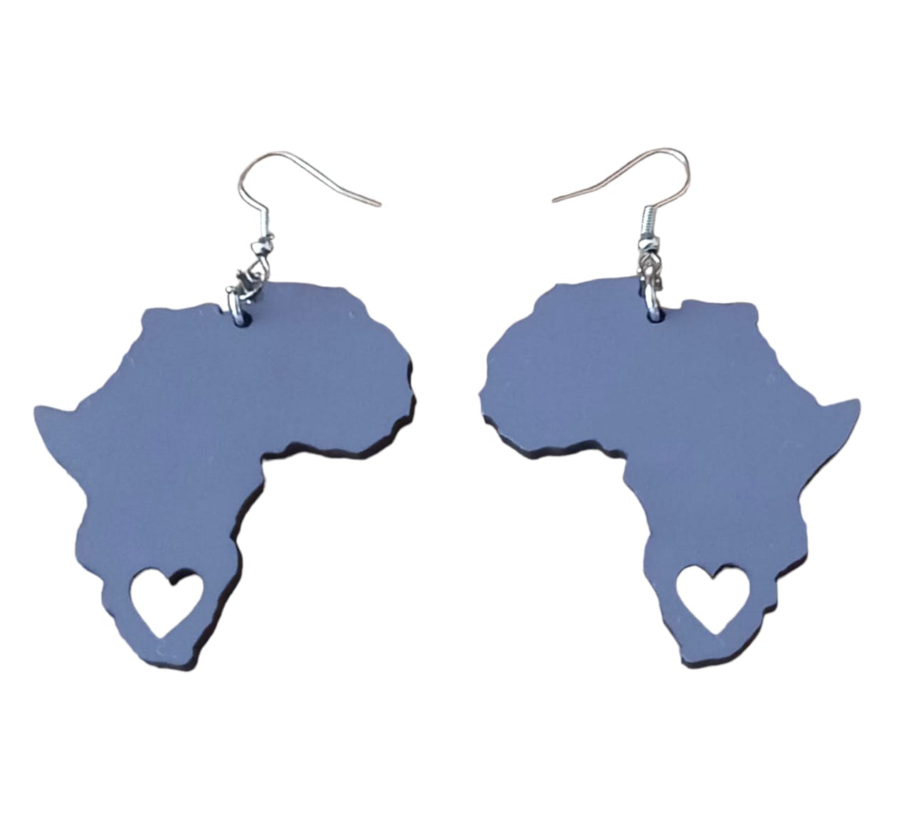 Africa Map Earrings - Solid Colours