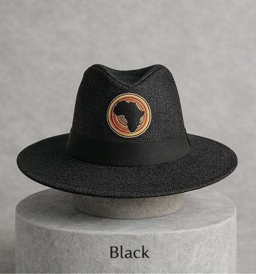 Africa Map Panama Hat – Afro Heritage Paper Straw Hat (One Size Fits All)