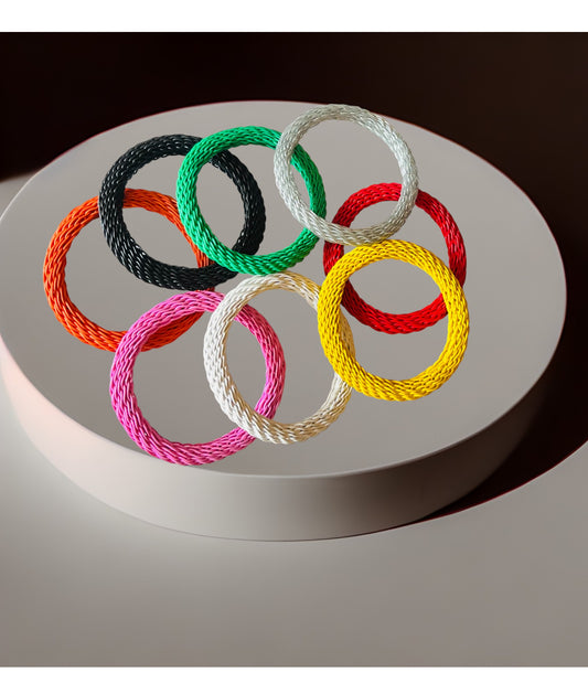 Handcrafted Woven Wire Bangle Bracelets - Colorful & Sturdy