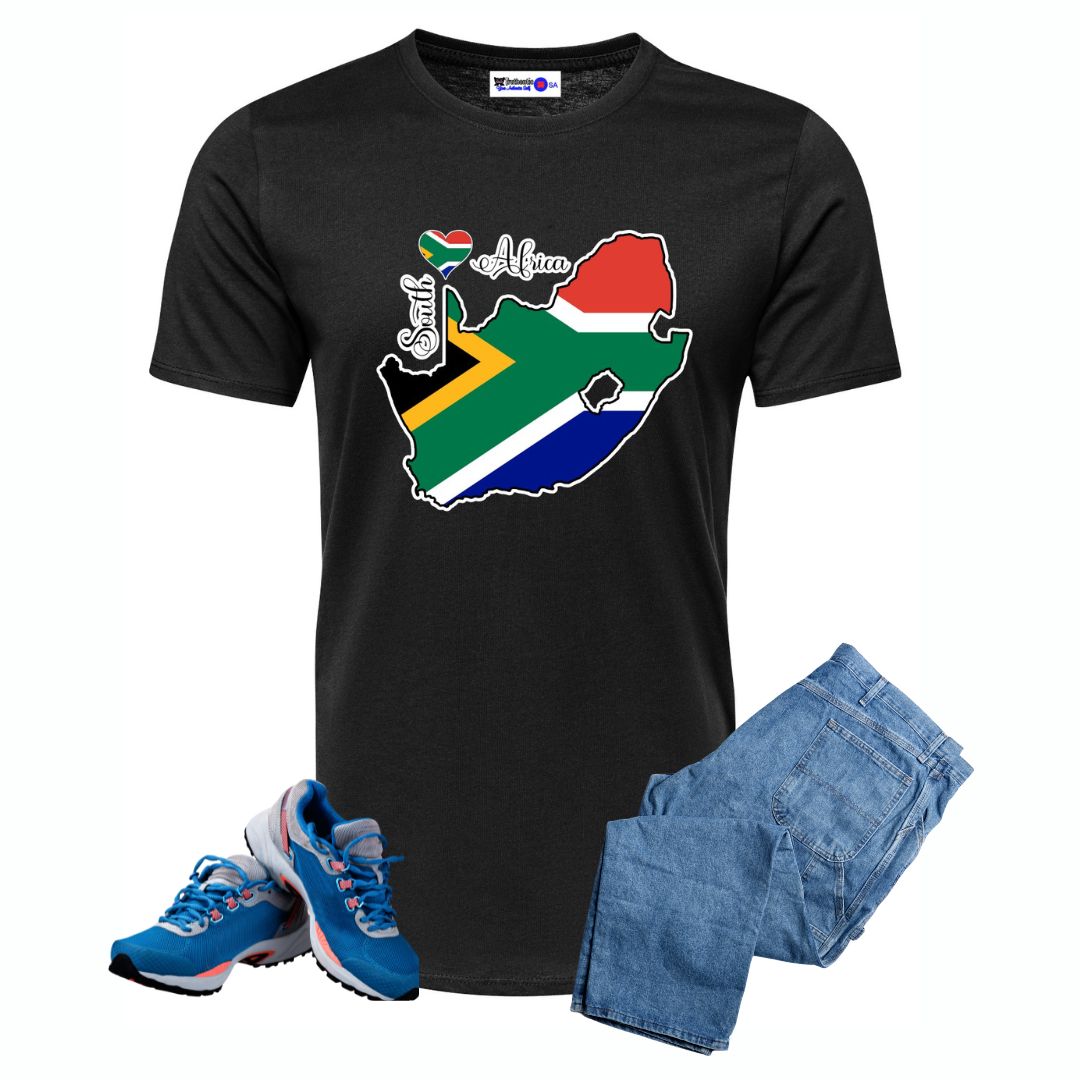 South Africa Map T-Shirt - Unisex - South African Flag