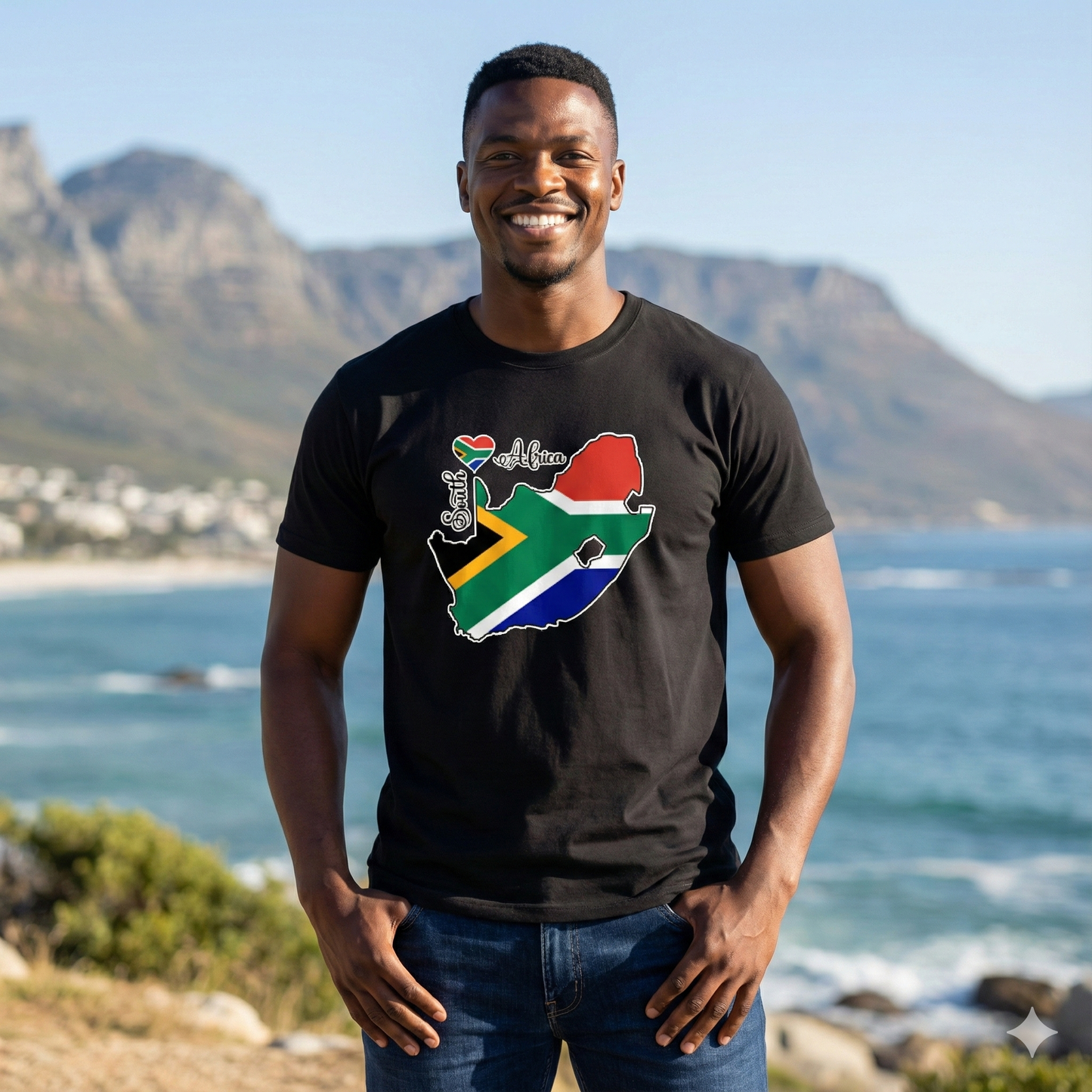 South Africa Map T-Shirt - Unisex - South African Flag