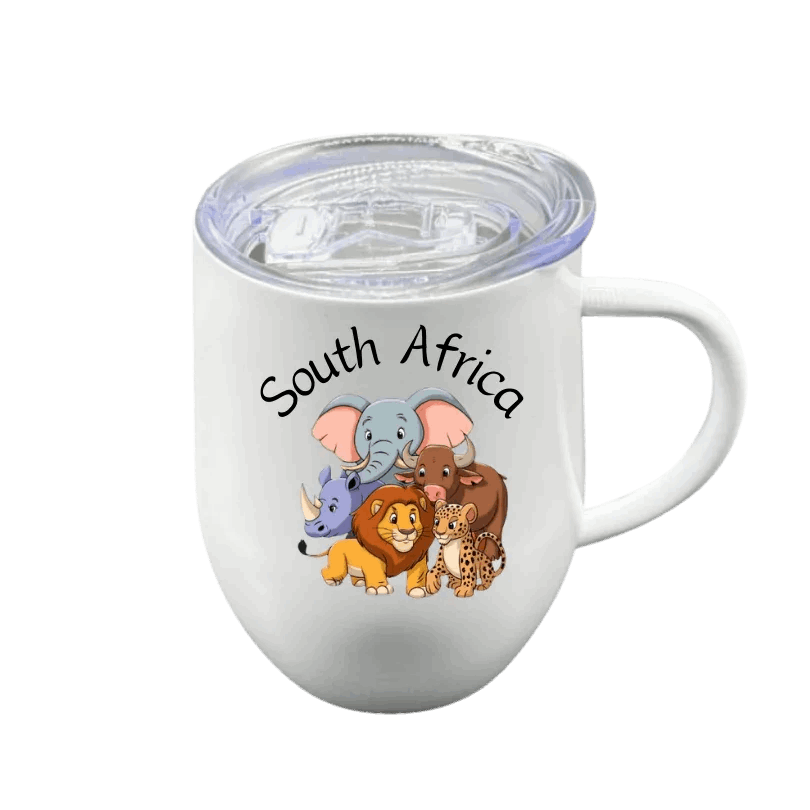Heritage Coffee Mug – Stainless Steel with Big 5 Design (12oz/355ml) - African Pride Collection