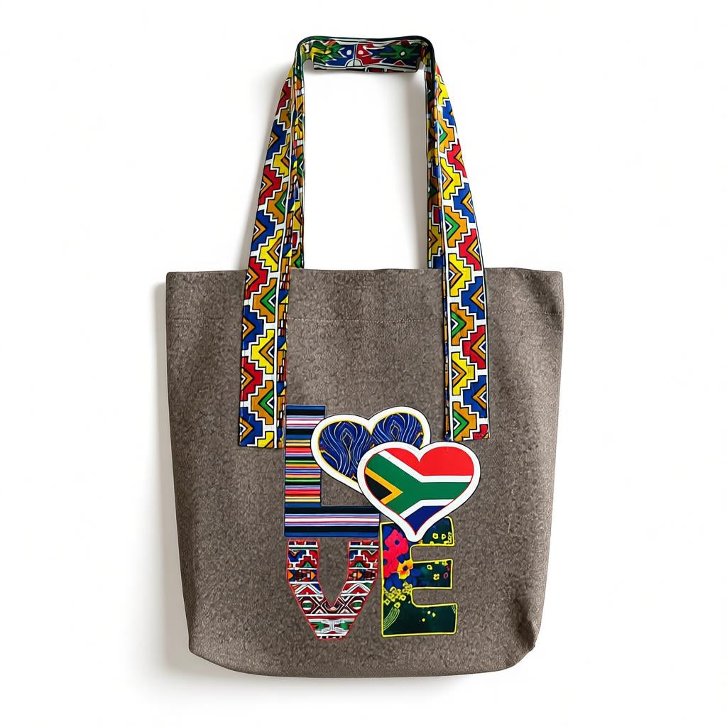 South African Inspired Felt Tote Bag