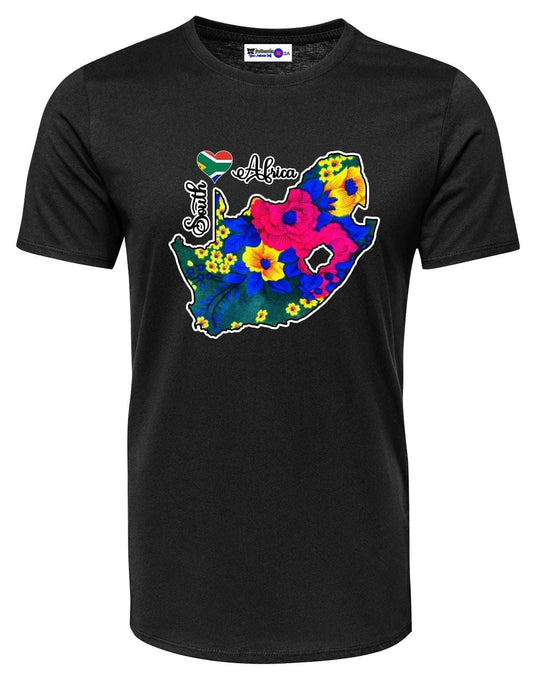 South Africa Map T-Shirts - Unisex - Tsonga Fabric-Inspired - African Pride Collection