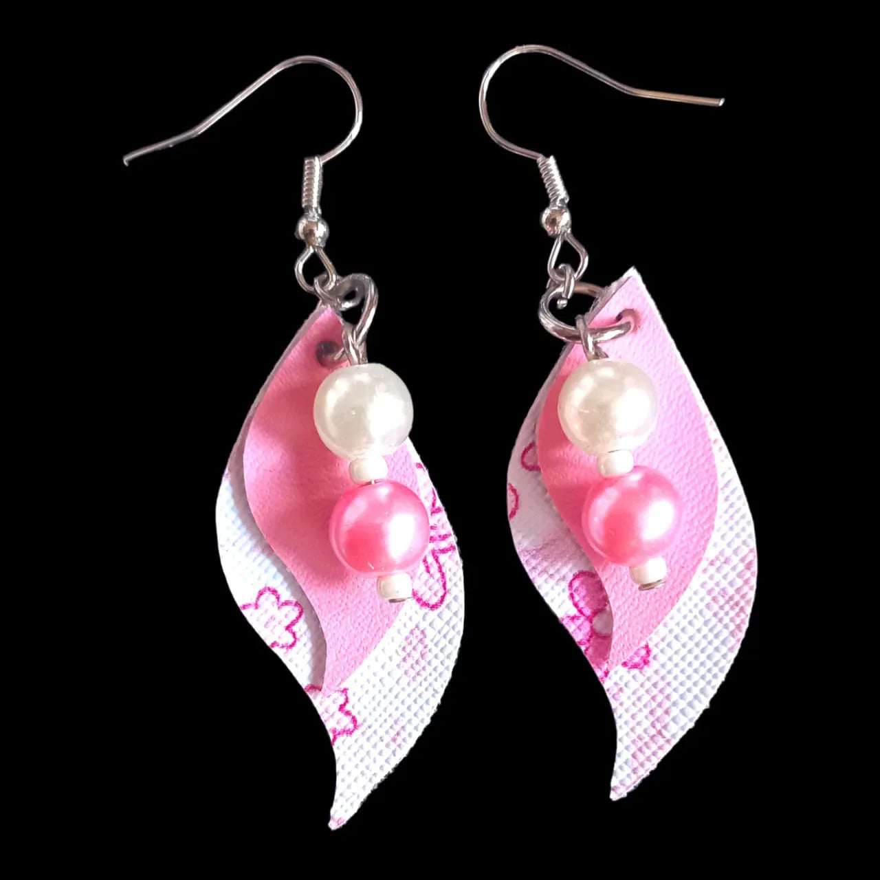 Pink Leatherette Earrings - African Pride Collection