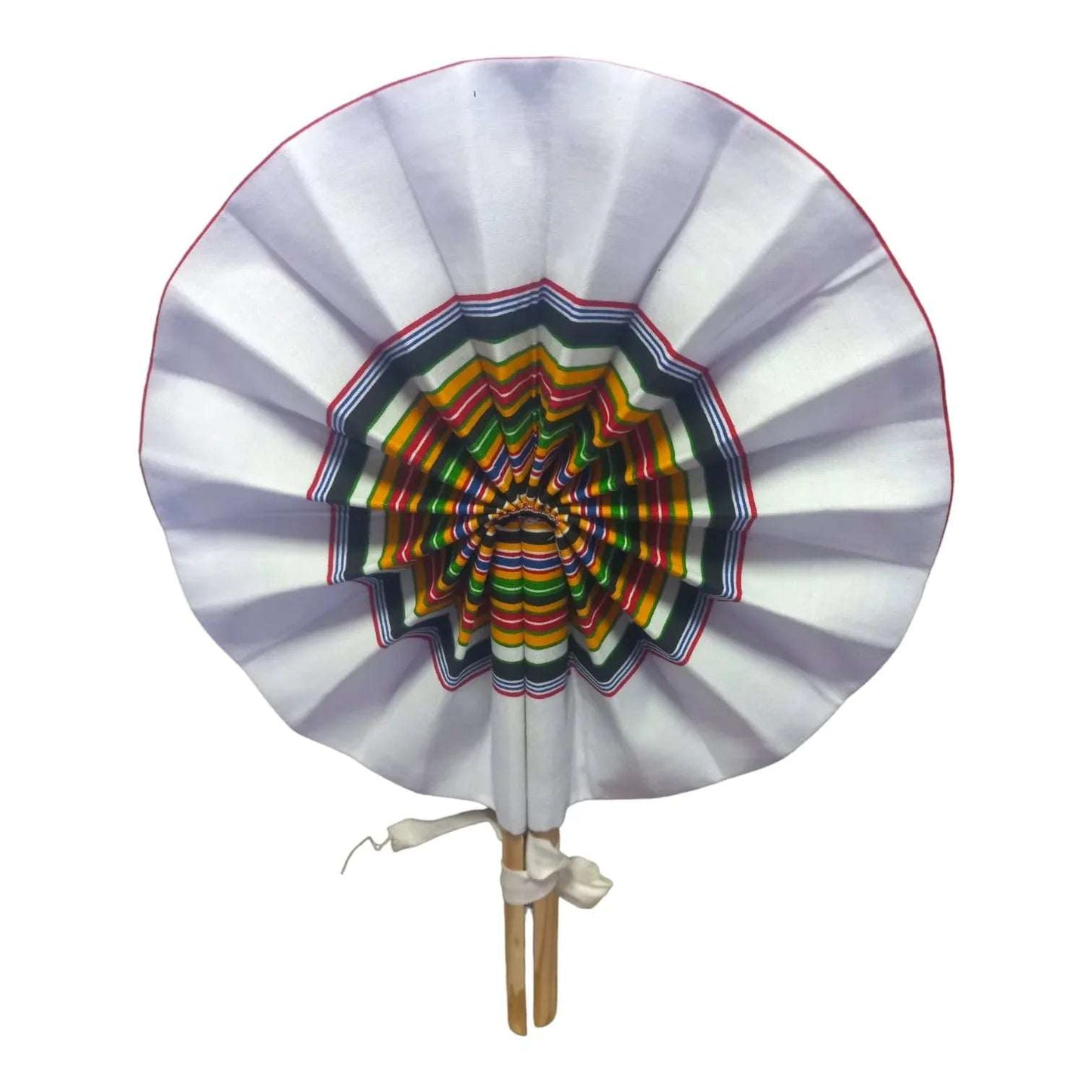 Vhutambo Handmade Foldable African Fabric Fan with Wooden Handles - African Pride Collection