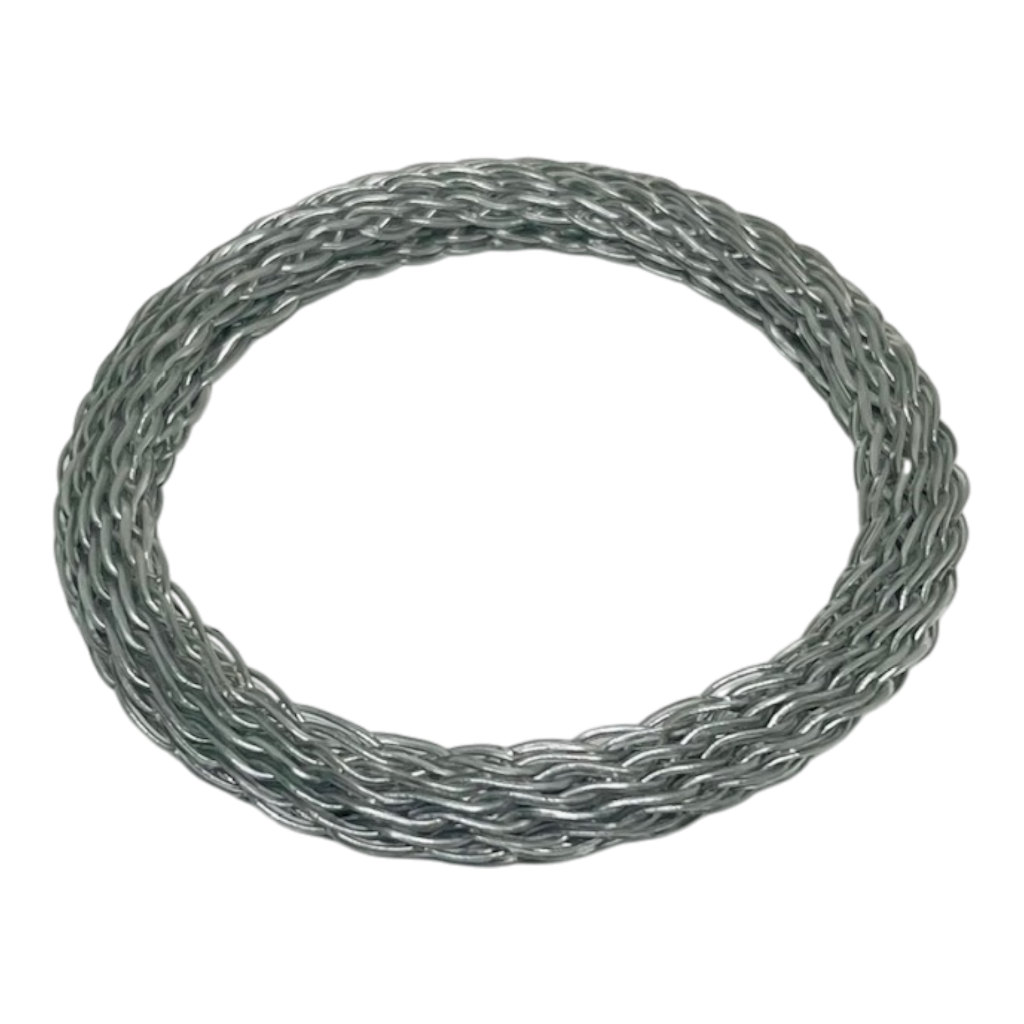 Silver Woven Bangle on a white background