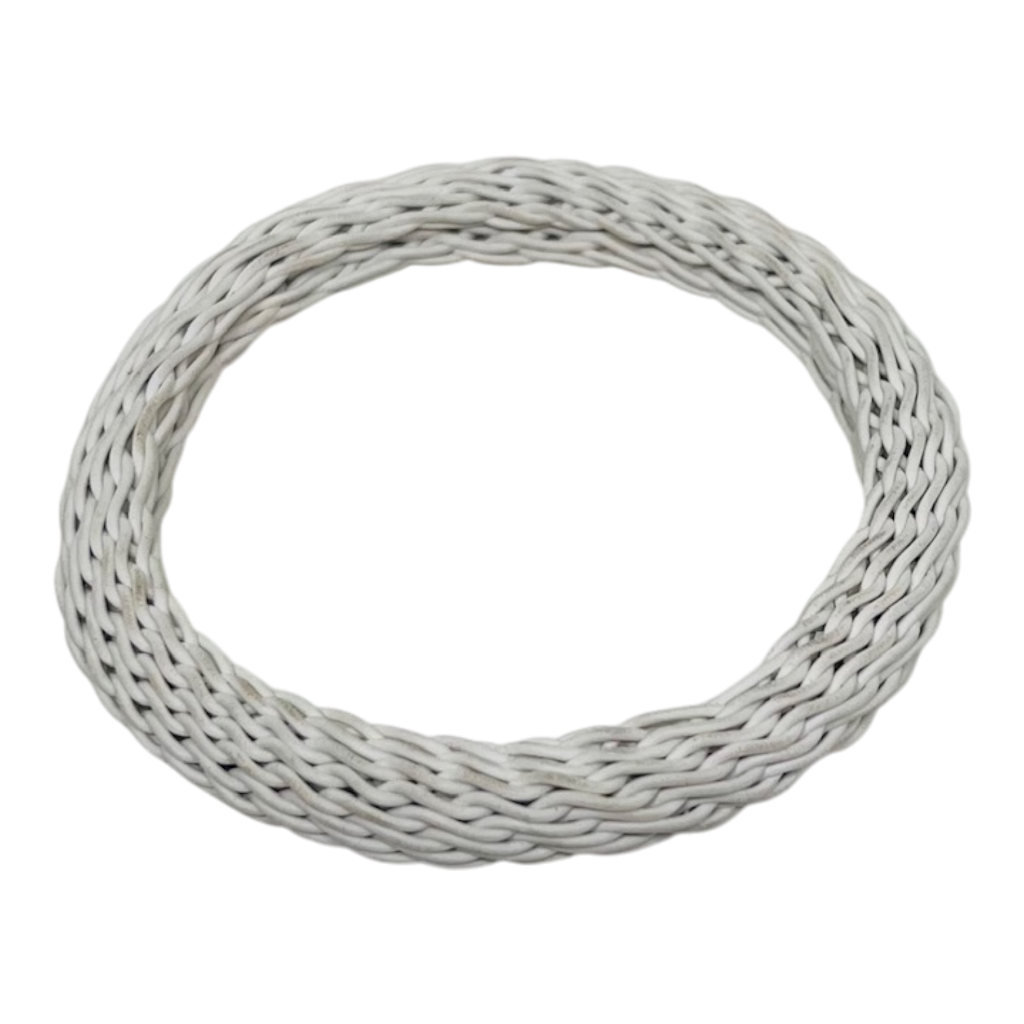 White Woven Bangle on a white background
