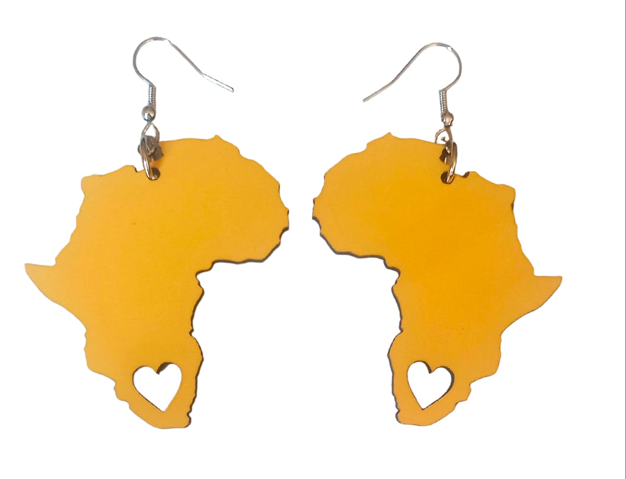 Africa Map Earrings - Solid Colours